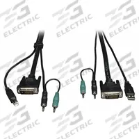 EATON TRIPP LITE KVM Switch Cable Kit: DVI/Stereo Audio, Tripp Lite Series, 10 ft Lg, Male, Male (MPN P759-010). Key specifications — Brand: EATON TRIPP LITE; Connection Technology: DVI; Product Type: KVM Cable Kit; Compatible KVM Switch Type: Tripp Lite Series; End 1 Connection Type: DVI-D; USB-A; 3.5 mm; End 1 Gender: Male.