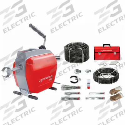 ROTHENBERGER Sectional Drain Cleaning Machine: Corded, R600, 6 in Max. Pipe Dia. - Corded Sectional Machines