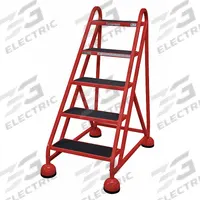 COTTERMAN Rolling Ladder: 3.8 ft Platform Ht, Partially Assembled, Steel, Wt-Actuated Auto-Lock (MPN ST-520 A2 C6 P5). Key specifications — Includes Handrails: Handrails Not Included; Material: Steel; Brand: COTTERMAN; Color: Red.