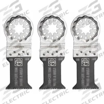 FEIN Oscillating Tool Blade: 1 3/8 in Blade Wd, 3 13/16 in Overall Lg, Bi-Metal - Starlock Mounted Blades