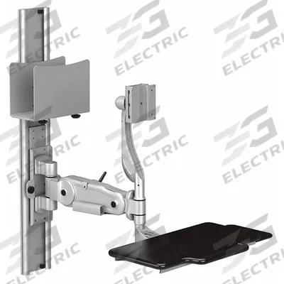 AFC INDUSTRIES Computer Workstation Wall Mount: Gray, 36 in Overall Ht - Wall-Mounted Desks