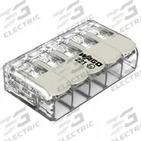 WAGO Lever Wire Connector: 5 Port, 20 AWG – 10 AWG Solid Wire Size Range, 30 A, 440 V, 221 Ex Series (MPN 221-685). Key specifications — Brand: WAGO; Product Type: Lever; Series: 221 Ex.