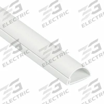 D-LINE Raceway: Mini, 1 3/16 in Wd, 9/16 in Ht, 79 in Lg, Plastic - Half- & Quarter-Round Cable Concealer Strips