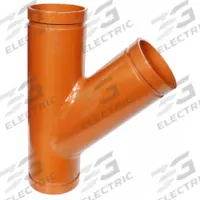 GRUVLOK 45° Lateral: Wye, 4 in x 4 in x 4 in, Carbon Steel, EPDM Seal, 300 psi @ 150°F (MPN 0390024768). Key specifications — Brand: GRUVLOK; Maximum Operating Pressure: 300 psi @ 150°F; Pipe Fitting Material: Carbon Steel; Fitting Pipe Size: 4 in x 4 in x 4 in.