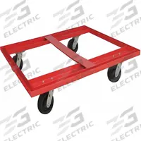 APPROVED VENDOR Pallet Dolly: 3,600 lb, Red, (4) Swivel, 48 in L x 42 in W x 9 in H Deck, Plastic (MPN 48J083). Key specifications — Caster/Roller Configuration: (4) Swivel; Brand: APPROVED VENDOR; Color: Red.