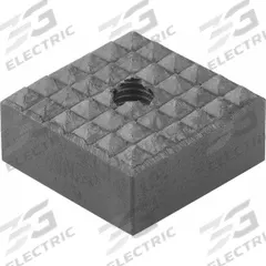 KIPP Gripper Pad w/Tapped Through-Hole: Carbide, Fine, 20 mm Face Wd, M5, 10 mm Overall Ht (MPN K0387.2005). Key specifications — Finish: Black Oxide; Brand: KIPP.