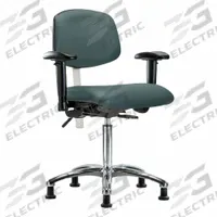 Cleanroom Task Chair: Vinyl, Arms Included, Ht Range 21 1/2 in to 29 in, 18 1/2 in Seat Wd, Adj (MPN BR-NCR-VMBCH-CR-T0-A1-NF-RG-8546). Key specifications — Foot Support: No; Back Tilt Backward: 13.5°; Back Tilt Forward: 10.5°; Base Material: Aluminum; Brand: APPROVED VENDOR; Product Type: Cleanroom Task Chair; Cleanroom Class: ISO 5; ESD-Safe: Not ESD Safe.