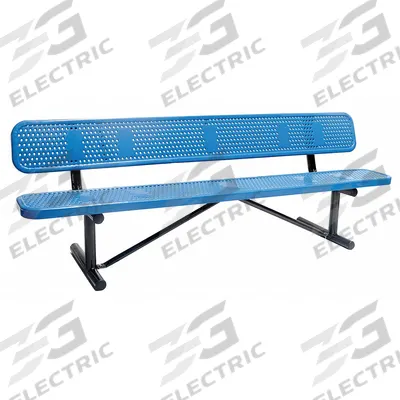 APPROVED VENDOR Outdoor Bench: 96 in Overall Lg, 32 1/2 in Overall Ht, Blue, Black - Thermoplastic Coated Steel Benches