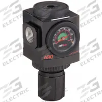 ARO Compressed Air Regulator: Aluminum, 1/2 in NPT, 210 cfm, 0 psi to 140 psi, Knob, 2000 Series (MPN R37341-600). Key specifications — attr111664: Yes; attr111400: 2000; attr111627: ARO.