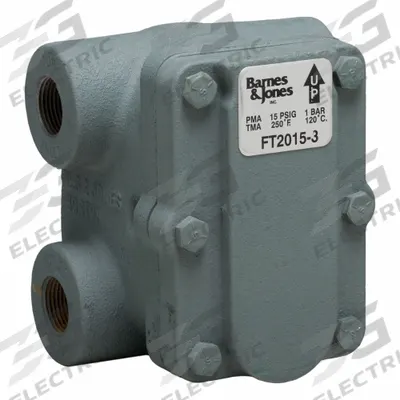 BARNES & JONES Steam Trap: Cast Iron, 3/4 in FNPT, 1,129 lb/hr, 15 psig Max., 345°F Max. - Cast Iron H-Pattern Float & Thermostatic Steam Traps