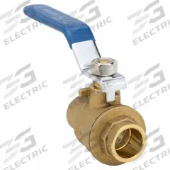 APPROVED VENDOR Manual Two-Way Ball Valve: 1/2 in, Brass, Straight, Sweat x Sweat, Two-Piece (MPN 20061LF). Key specifications — Brand: APPROVED VENDOR; Handle: Lever.