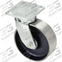 RWM Plate Caster: Swivel, Steel, 5 in Wheel Dia, 2 in Wheel Wd, 6 1/2 in Mounting Ht, Roller, Swivel (MPN 65-FSR-0520-S). Key specifications — Wheel/Tread Color: Silver; Brand: RWM; Roll Up: Swivel.