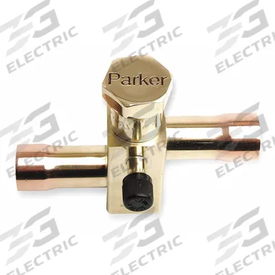 Parker Refrigerant Ball Valve: 5/8 in Sweat, 750 psi Max, 1/4"-20 UNC – Bottom - Sweat Connection Service Valves