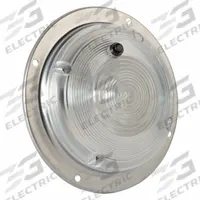 GROTE Dome Light: Round, 12V DC, Incandescent, Clear, Silver, 6 7/16 in Overall Dia, Surface Mount (MPN 61821). Key specifications — Lens Color: Clear; Mount Type: Screw; Electrical Connection: Blunt Cut; Housing Color: Silver; Brand: GROTE; Operating Voltage: 12V DC; Mount Style: Surface.