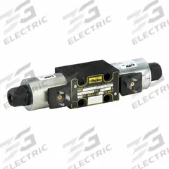 PARKER Hydraulic Directional Valve: 21.1 gpm Max Flow Rate, D03 NFPA Size, Three Positions, 12V DC (MPN D1VW001CNKW). Key specifications — attr1018253: PARKER; attr1018274: D03; attr1018249: D1VW001CNKW; attr1018289: D1VW.