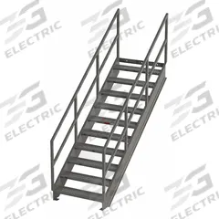 APPROVED VENDOR Portable Stairs: 9.4 ft Overall Ht, Steel, 500 lb Load Capacity, Serrated, 10 Steps (MPN IS77-36). Key specifications — Color: Gray; Brand: APPROVED VENDOR.