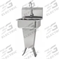 SANI-LAV Hands-Free Sink: 41 1/2 in Overall Ht, 17 in Bowl Lg, 7 in Bowl Dp, 0.5 gpm Flow Rate (MPN ESB2-501L-0.5). Key specifications — Includes Side Splash: Side Splash Not Included; Power Source: Battery Powered; Brand: SANI-LAV.