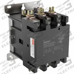 DAYTON Definite Purpose Magnetic Contactor: 3 Poles, 120V AC, 75 A, Non-Reversing (MPN 783XY0). Key specifications — Brand: DAYTON; Coil Voltage: 120V AC; Contactor Style: HVACR Definite Purpose Contactor; Mounting Style: Through Panel; Terminal Connection Type: Box Lugs; Maximum Voltage Rating: 600V AC; Phase: Three; Main Pole Contact Form: 3NO.