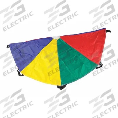 CHAMPION SPORTS Physical Education Parachute: 12 ft Overall Dia, Ripstop Nylon, 12 Handles (MPN NP12) - Parachutes