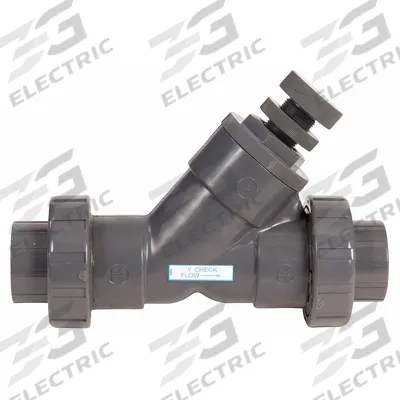 HAYWARD Spring Y Check Valve: Piston, Y-Style Valve Body, 4 in Pipe Size, FNPT x FNPT - Adjustable PVC Y Piston Check Valves