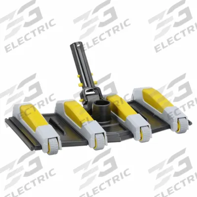 JED POOL TOOLS Pool Vacuum: Black/Gray/Yellow, Plastic, 14 in Lg, 8 7/8 in Wd, 2 3/8 in Ht - Pool Vacuum Heads