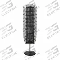 SAFCO Rotating Literature Rack: 30 Compartments, Swivel, Black, Steel Mesh, 66 in Overall Ht (MPN 5577BL). Key specifications — Material: Steel Mesh; Brand: SAFCO; Color: Black.