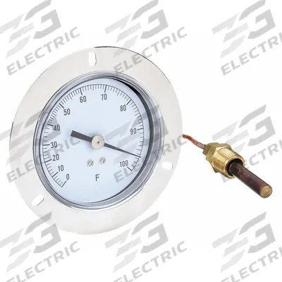 APPROVED VENDOR Analog Panel Mount Thermometer: 0°F to 100°F, ±1°F Scale Division - General Purpose Panel Mount Dial Thermometers