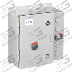 EATON NEMA Magnetic Motor Starter: Non-Reversing, 3 Poles, NEMA Size 2, 45 A, 208V AC Coil (MPN ECN0522EAA-R63/DL30). Key specifications — attr211388: EATON; attr951451: 1NO/1NC; attr951453: 208V AC; attr951489: Three; attr984425: 1NO/1NC; attr984429: Pilot Light; attr997361: None (Not Applicable to Electronic Overloads).