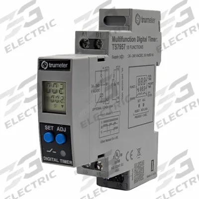 TRUMETER Time Delay Relay: 24 to 240V AC/DC - DIN Rail-Mounted Relays