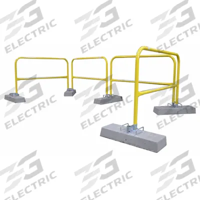 GARLOCK SAFETY SYSTEMS Guardrail Base: 29 1/2 in x 7 1/8 in, Temporary, Base, Gray - Bases for Guardrails