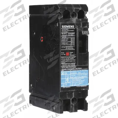 Siemens Molded Case Circuit Breaker: 100 A Amps, 10kA at 240V AC, Fixed, Load Side Lug - ED-Frame Siemens Molded Case Circuit Breakers