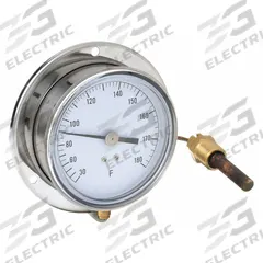 APPROVED VENDOR Analog Panel Mount Thermometer: 30°F to 180°F, ±1°F Scale Division, 3.5 in Dial Dia (MPN 12U636). Key specifications — Brand: APPROVED VENDOR; Accuracy: ±1 °F Scale Division.