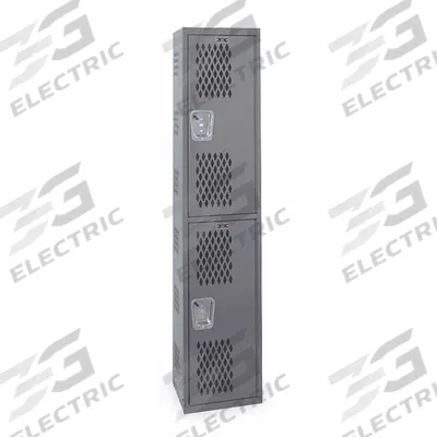HALLOWELL Wardrobe Locker: 18 in x 18 in x 72 in, Ventilated, 2 Tiers, 1 Units Wide - Ventilated Metal Wardrobe Lockers