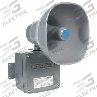 EDWARDS SIGNALING Remote Speaker Amplifier: Horn Sound, 120V AC, Indoor/Outdoor - Horn Alarms for Hazardous Locations