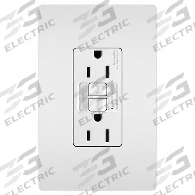 LEGRAND GFCI: Duplex, 5-15, White, GFCI, 125V AC, 15 A - Receptacles with Isolated Grounds
