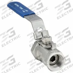 USA INDUSTRIALS Manual Two-Way Ball Valve: 3/8 in, 304 Stainless Steel, Straight Valve Body, PTFE (MPN ZUSA-VLV-139). Key specifications — Brand: USA INDUSTRIALS; Handle: Locking Lever.
