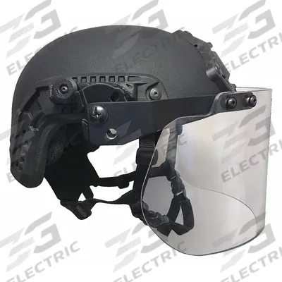 UNITED SHIELD Riot Control Face Shield: Polycarbonate, 6 in Visor Ht - Riot Face Shields