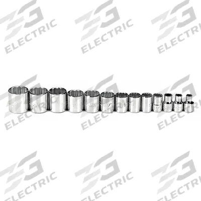 PROTO Socket Set: 3/8 in Drive, 13 Piece, 12-Point, SAE - SAE & Metric Socket Sets