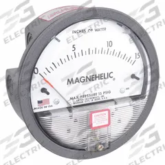 DWYER Differential Pressure Gauge: Back/Single-Side, 1/8 in NPT Female, 2000, 4 in Dial, IP67, IP67 (MPN 2015). Key specifications — Sensor Type: Diaphragm; Series: 2000; Housing Material: Die Cast Aluminum; Certificate of Calibration: Not Included.