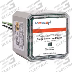 SURGE TRAP Surge Protection Device: Single Phase, 240V AC, 320 V AC, 20 A Nominal Discharge Current (MPN STXR240P05N). Key specifications — Voltage: 240V AC; Max. Continuing Operating Voltage: 320 V AC; Voltage Protection Rating: 1800V (H-G, H-L, L-G, L-L); Enclosure Material: Polycarbonate; Max. Surge Current per Mode: 50kA; Brand: SURGE TRAP.