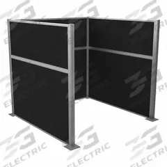VERSARE Cubicle Kit: 72 in Overall Ht, 72 in Overall Wd, 3 Panels, Black, Fabric (MPN HPKU-66-S-DX). Key specifications — Panel Color: Black; Brand: VERSARE; Panel Material: Fabric.