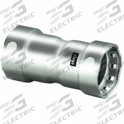 VIEGA MEGAPRESS Crimp Coupling Fitting: 1 in Pipe x 1 in Pipe Size, Press-fit x Press-fit - Stainless Steel Press Fittings