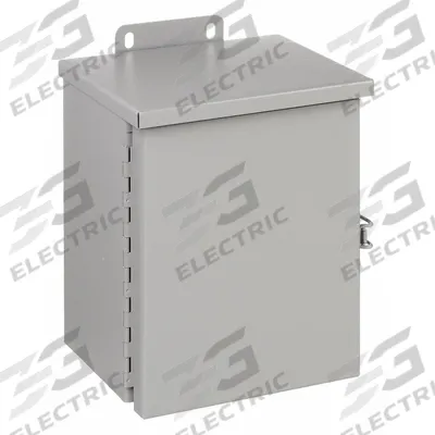 WIEGMANN Enclosure: Steel, 10 in x 8 in x 6 in, 3R, Solid Cover, Hinged, Included - Steel Enclosures with Hinged Covers
