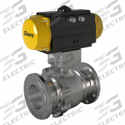 SHARPE Pneumatically Actuated Two-Way Ball Valve: 4 in, CF8M Stainless Steel - Stainless Steel Pneumatically-Actuated Ball Valves
