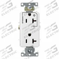 LEVITON Duplex Receptacle Outlet: Duplex, 5-20, White, 125V AC, 20 A, 2 Pole / 3 Wire (MPN 16352-1PW)