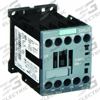 Siemens Control Relay: DIN-Rail & Surface Relay Mounting, 24V DC Coil Volt, 2NO/2NC - Combination DIN-Rail & Surface-Mounted Relays