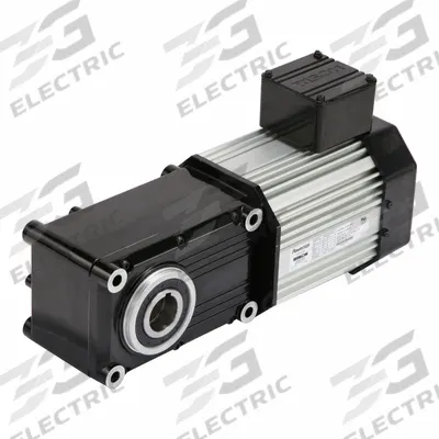 BISON AC Gearmotor: Right Angle, Single Output Shaft, Round, 3-Phase, TEFC, 160 RPM - Hollow Shaft Right Angle AC Gearmotors