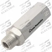 ARROW PNEUMATICS In-Line Tool Filter: 3/8 in NPT Inlet, 3/8 in NPT Outlet, 40 micron, 34 scfm (MPN 9073). Key specifications — attr111032: Aluminum; attr158742: ARROW PNEUMATICS.