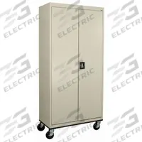 SANDUSKY Storage Cabinet: Hanging Rods/Shelves, Full Ht (59" and Taller), 36 in Overall Wd, Solid (MPN TAWR362472-07). Key specifications — Cabinet Color: Tan; Frame Assembled: Assembled; Brand: SANDUSKY.