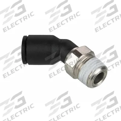 LEGRIS Push-Fit Elbow Fitting: 1/4 in Pipe x 10 mm OD Size, BSPT x Push-to-Connect - Nylon & Nickel-Plated Brass Tube Fittings